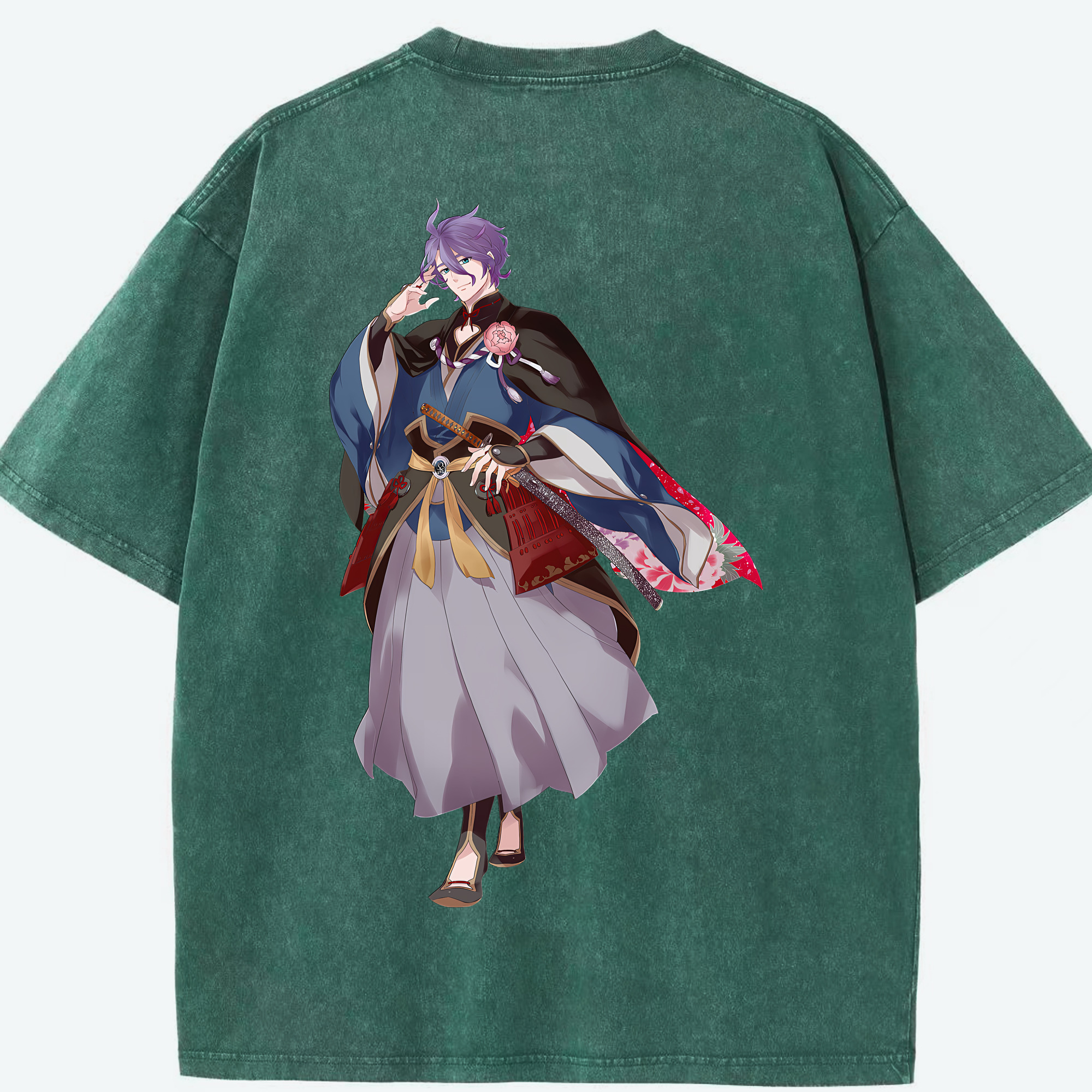 （画像用） 刀剣乱舞 Touken Ranbu 綿100% ヴィンテージ風 半袖Tシャツ（背面プリント）